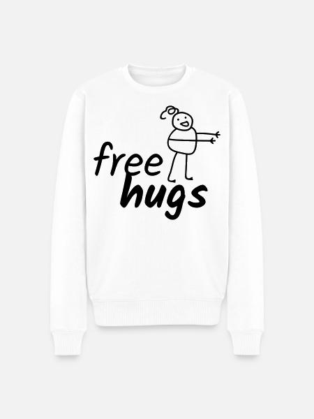 Free Hugs - Männer Premium Bio Pullover - Weiß