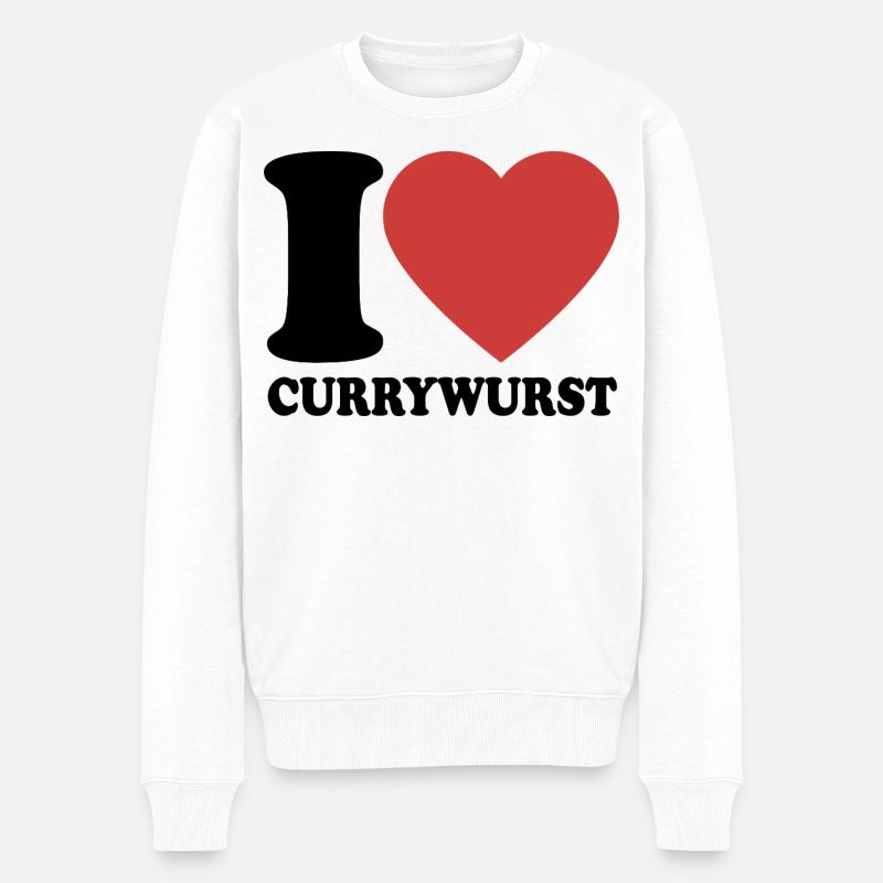 J’aime Currywurst - Cœur - Restauration rapide - Pull Premium bio Homme - blanc