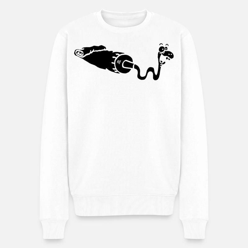 Gouache ou serpent noir ? - Pull Premium bio Homme - blanc