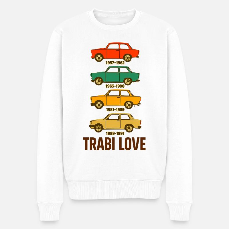 Trabi Love Retro Car Trio - Männer Premium Bio Pullover - Weiß