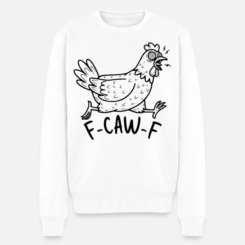 F-CAW-F Huhn - Männer Premium Bio Pullover - Weiß