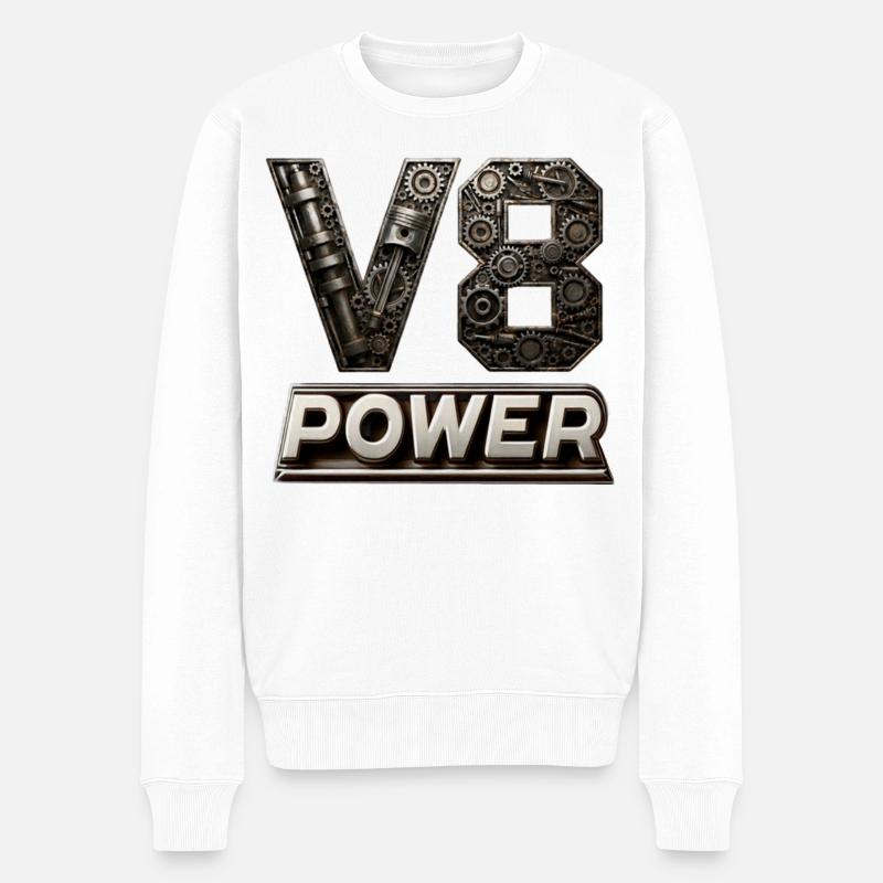 Puissance du V8 - Pull Premium bio Homme - blanc