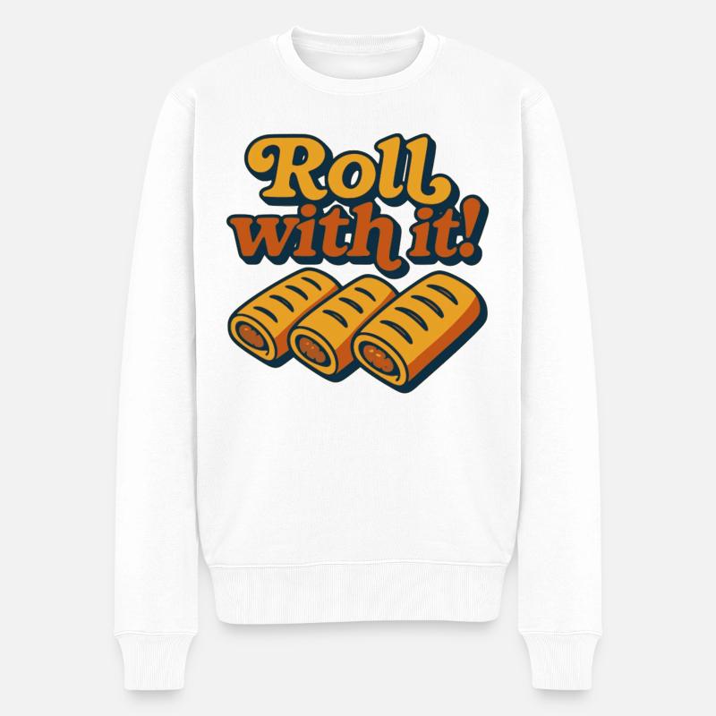 Lass dich darauf ein - Männer Premium Bio Pullover - Weiß
