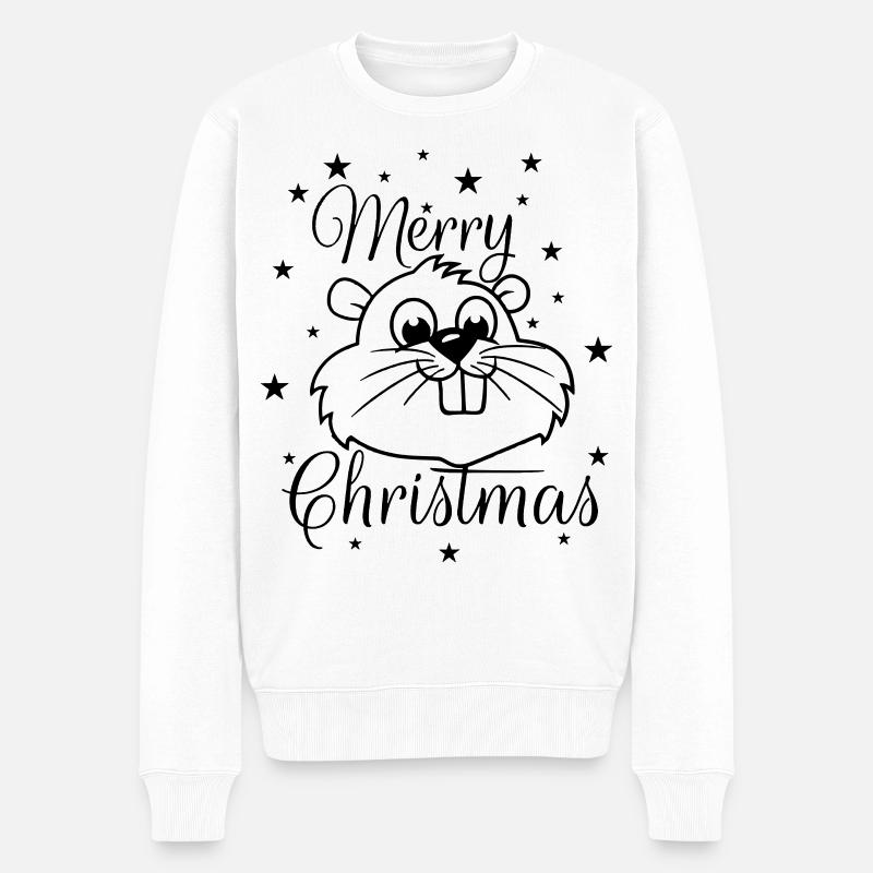 Eichhörnchen – Merry Christmas - Männer Premium Bio Pullover - Weiß