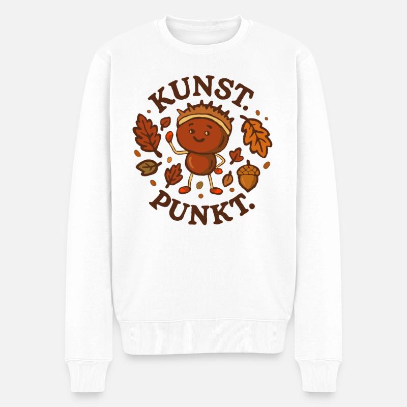 Kastanienkunst  - Männer Premium Bio Pullover - Weiß