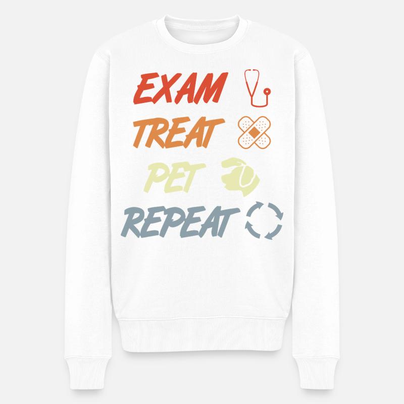 Exam Treat Pet Repeat - Männer Premium Bio Pullover - Weiß