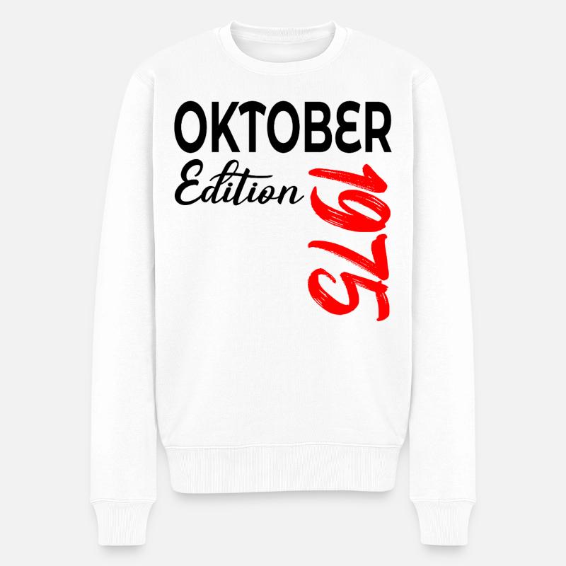 51. GEBURTSTAG 1975 OKTOBER - Männer Premium Bio Pullover - Weiß
