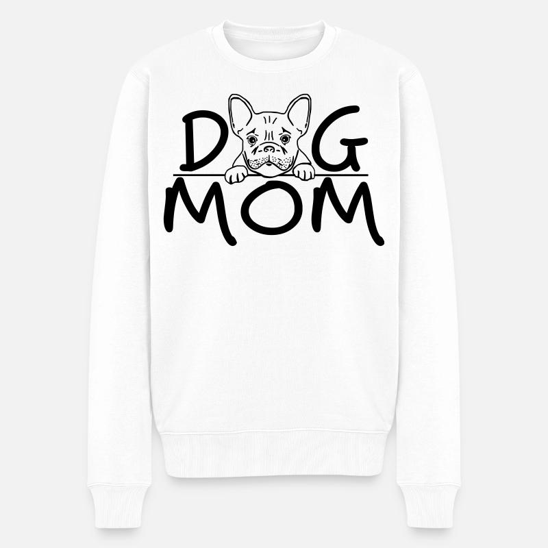 Maman de chien | Dessin d’art de lignes Bulldog mignon - Pull Premium bio Homme - blanc