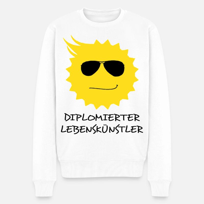 Lebenskünstler - Männer Premium Bio Pullover - Weiß