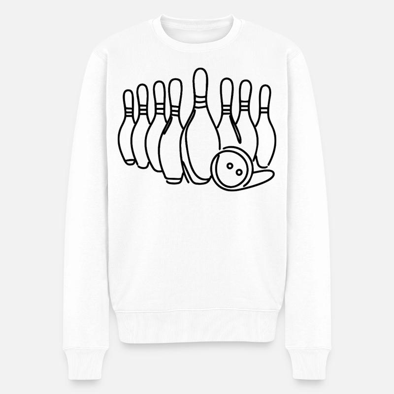 Bowling Pins - Männer Premium Bio Pullover - Weiß