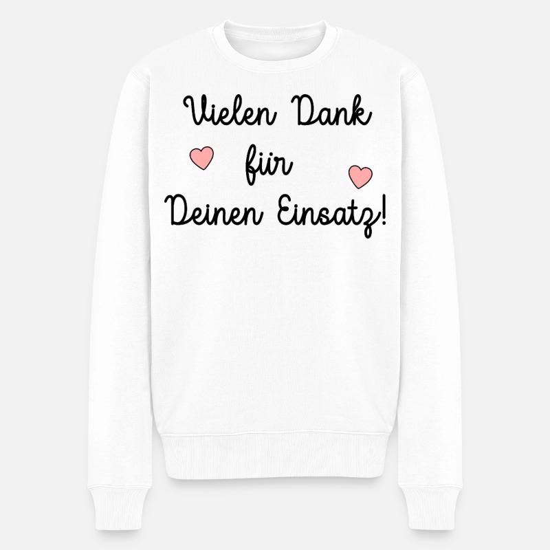 Vielen Dank Einsatz Unterstützung - Männer Premium Bio Pullover - Weiß