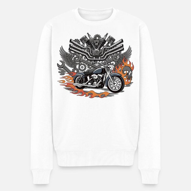 Puissance du moteur du Flame Cruiser - Pull Premium bio Homme - blanc