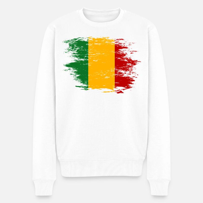 Drapeau du Mali utilisé - Pull Premium bio Homme - blanc