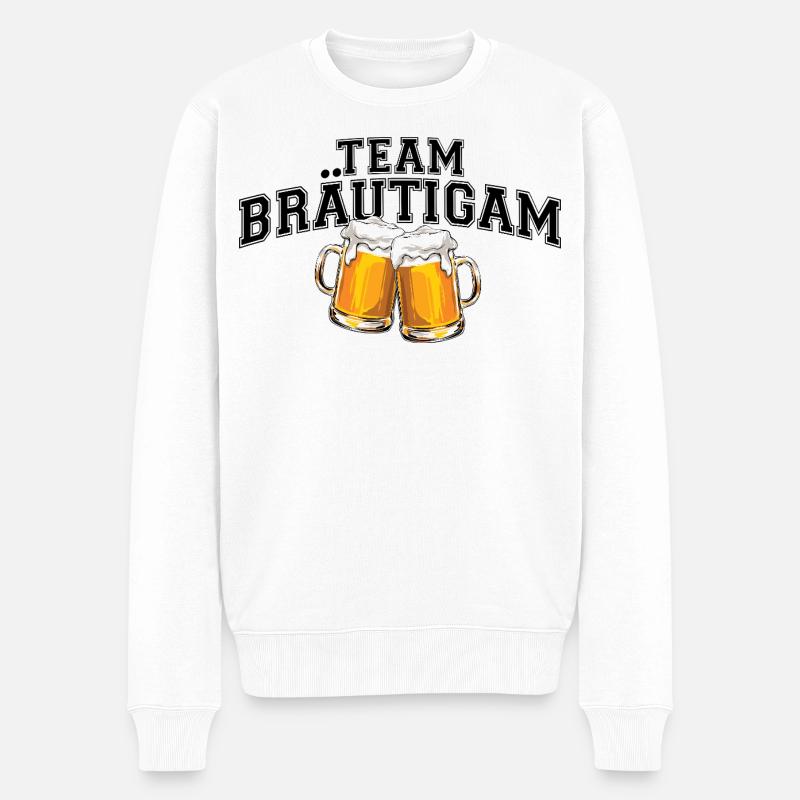 JGA Junggesellenabschied - Team Bräutigam - Männer Premium Bio Pullover - Weiß