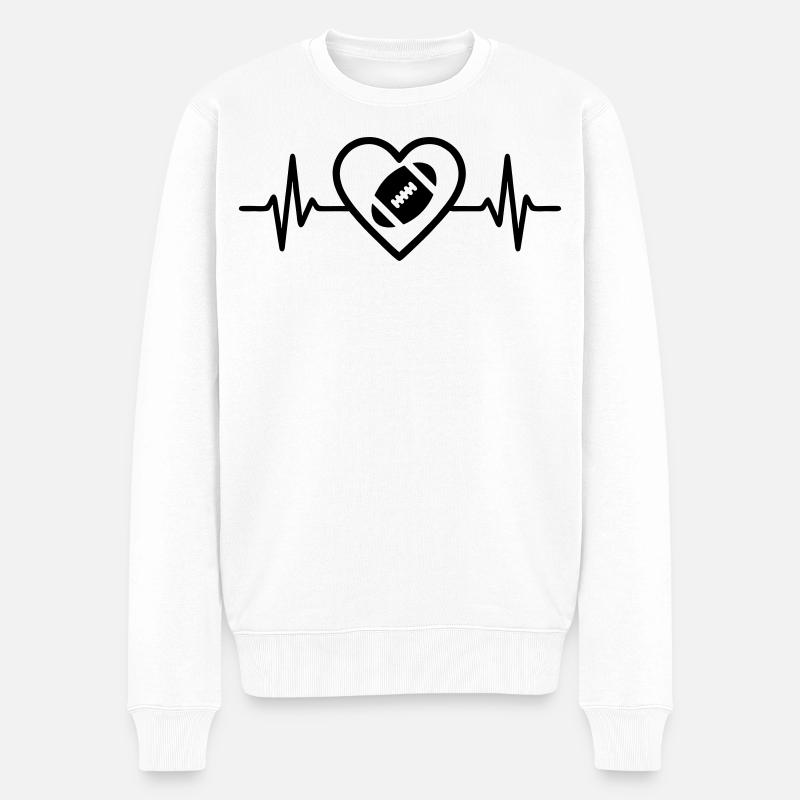 Rugby Herz - Männer Premium Bio Pullover - Weiß