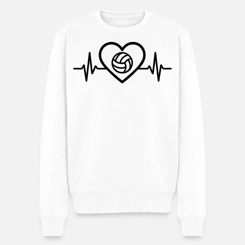 Volleyball Herz - Männer Premium Bio Pullover - Weiß