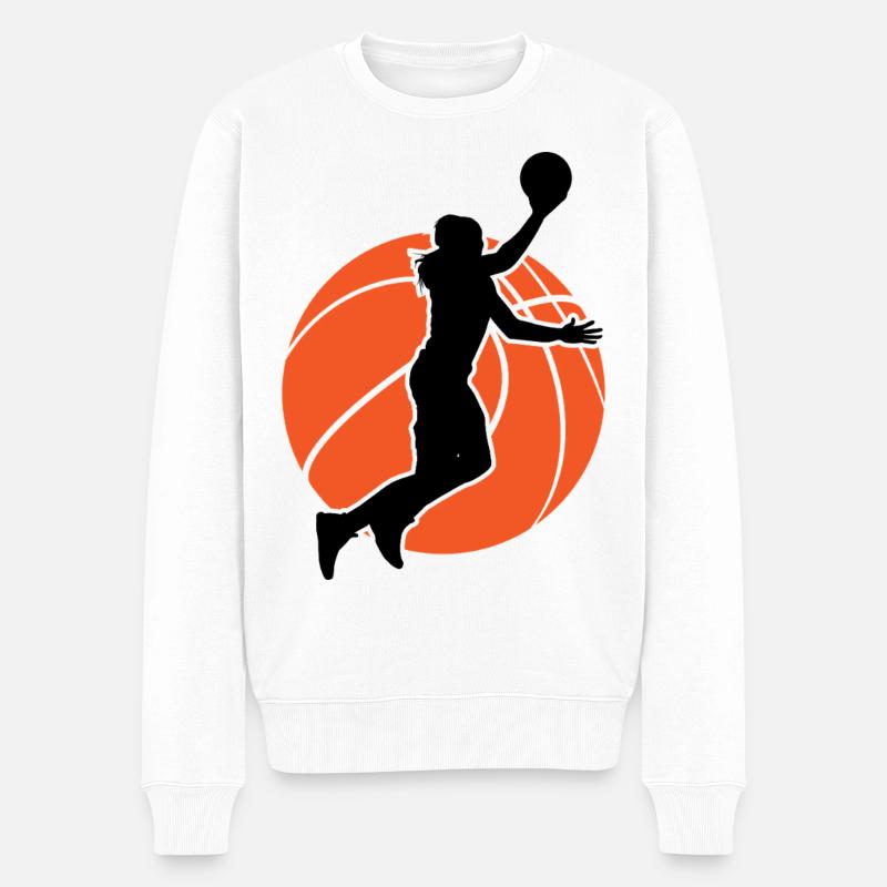 Basketball - Männer Premium Bio Pullover - Weiß