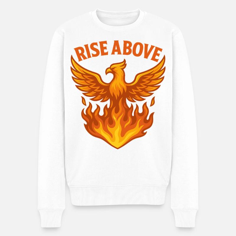 Motif Phénix S’Élever Au-dessus Du Feu - Pull Premium bio Homme - blanc