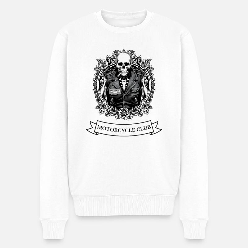 MOTORRADCLUB001 - Männer Premium Bio Pullover - Weiß