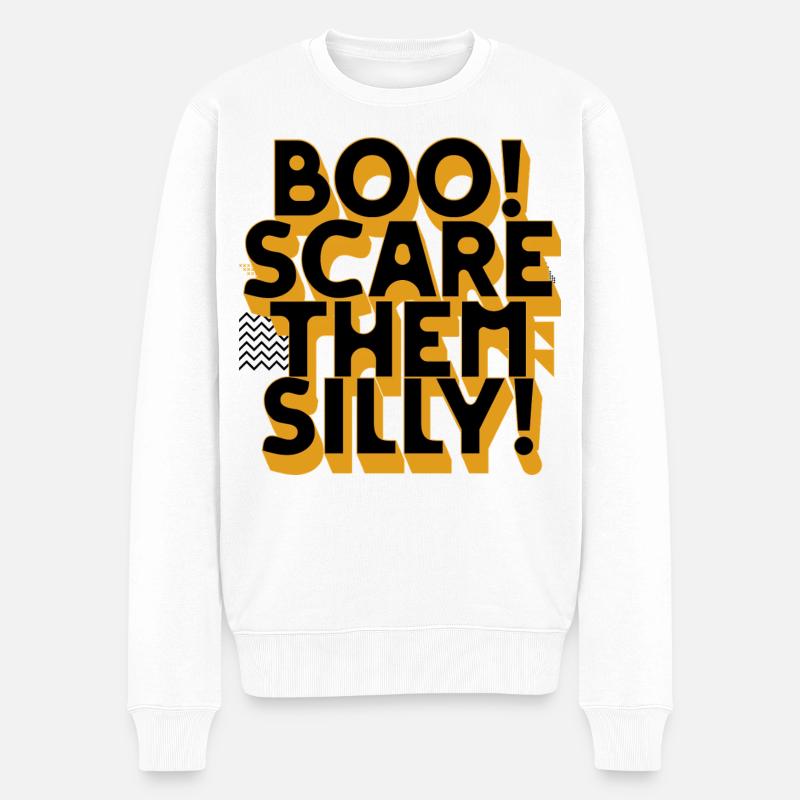 Boo Effrayez-les idiots - Pull Premium bio Homme - blanc