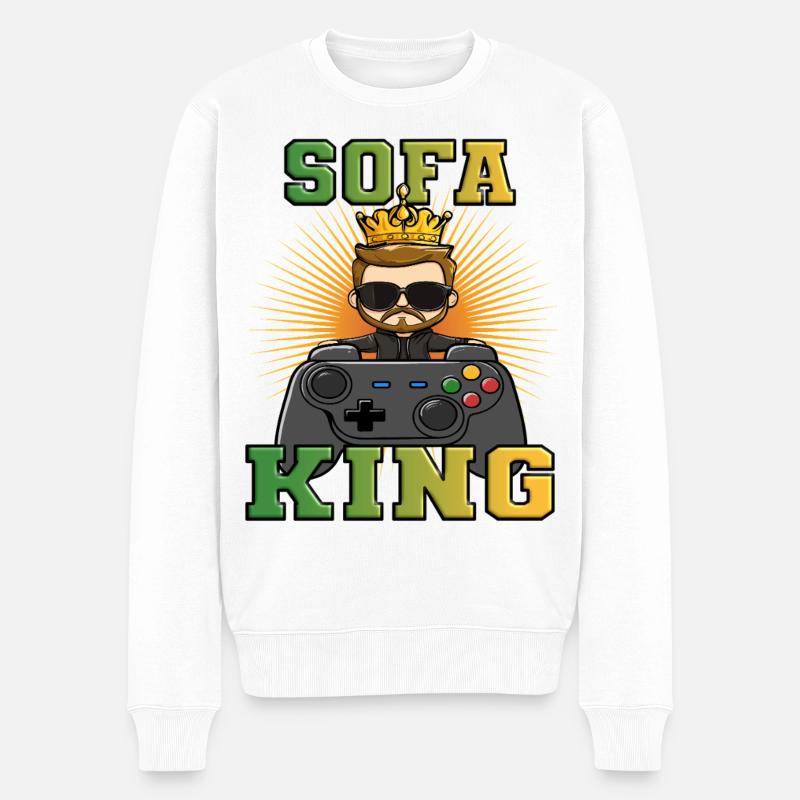 Gaming shirt - sofa king controller zocken - Männer Premium Bio Pullover - Weiß