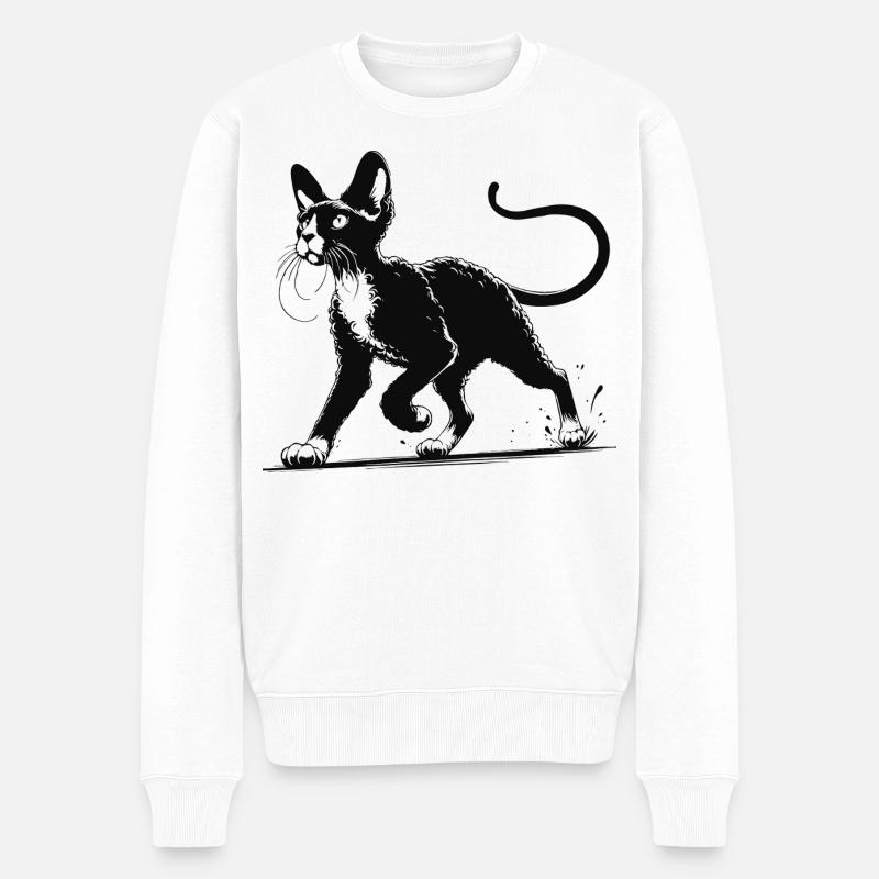 Devon Rex Design – Charmant et unique - Pull Premium bio Homme - blanc