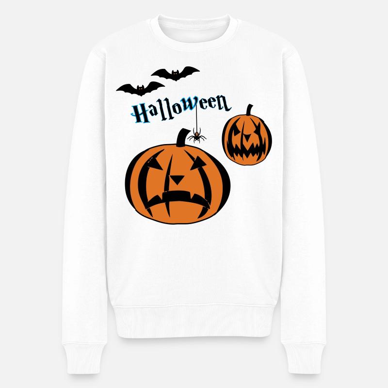 Halloween-- - Männer Premium Bio Pullover - Weiß