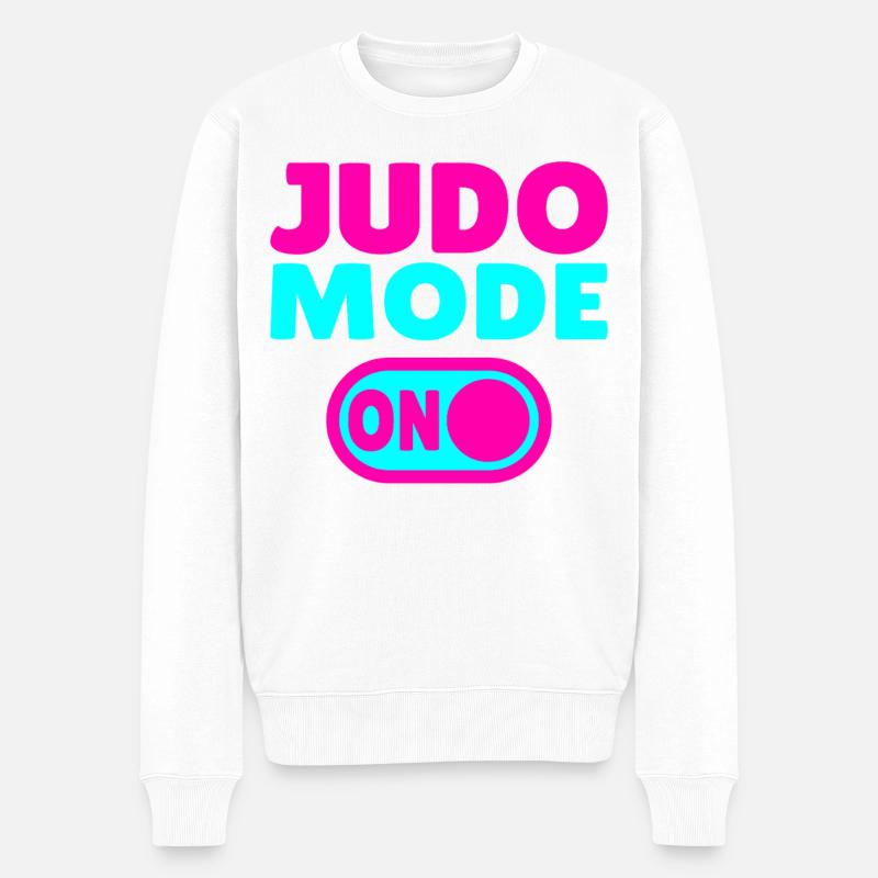 Judo Mode ON – Stärke, Disziplin & Kampfgeist - Männer Premium Bio Pullover - Weiß
