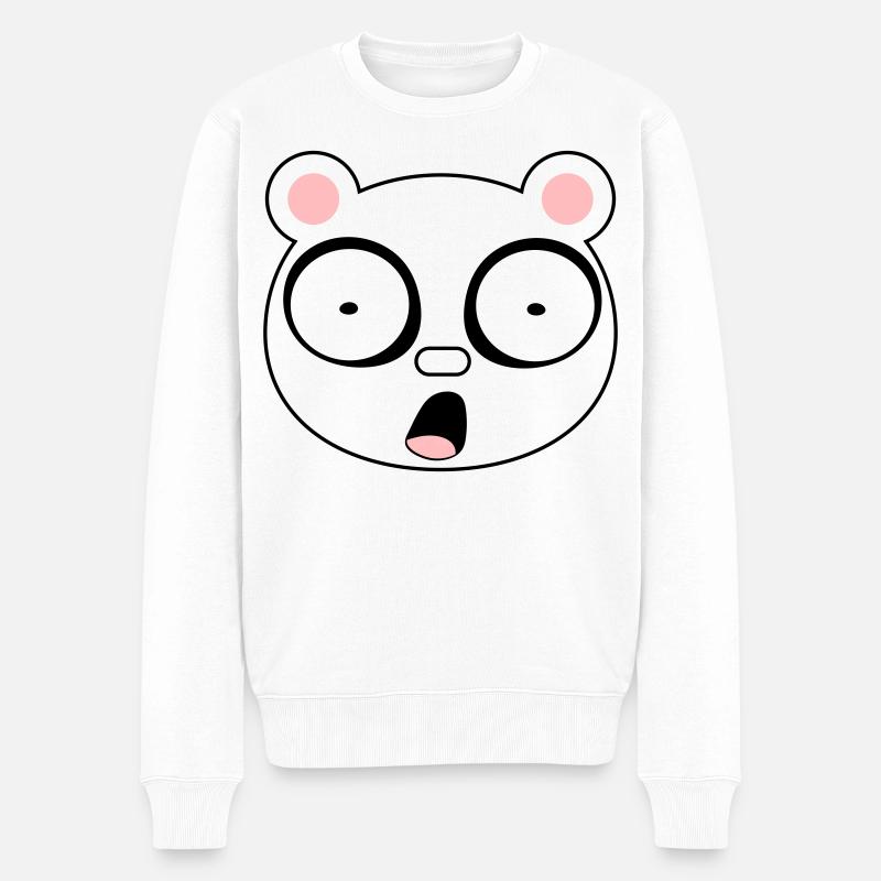 Panda - Männer Premium Bio Pullover - Weiß