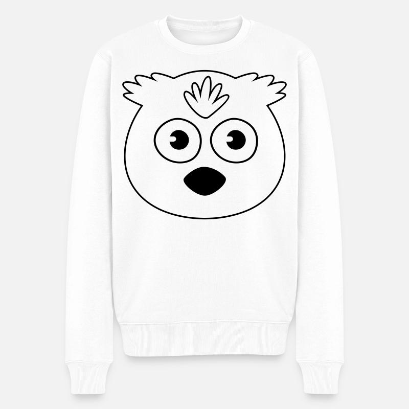 Eule - Männer Premium Bio Pullover - Weiß