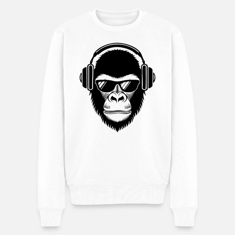 Relaxed Monkey Wireless Headphones Cafe Chemise - Pull Premium bio Homme - blanc
