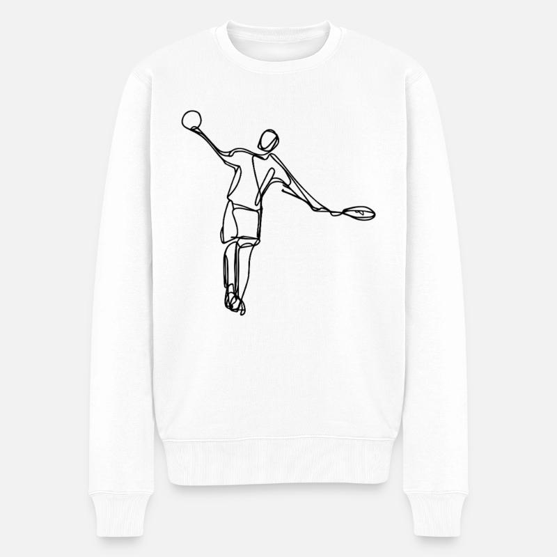 Badmintonspieler Skizze - Männer Premium Bio Pullover - Weiß