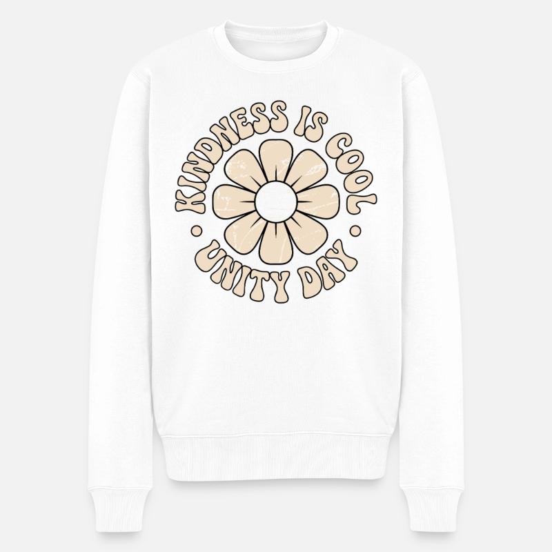 Gentillesse Unité Fleurs Message Postif - Pull Premium bio Homme - blanc