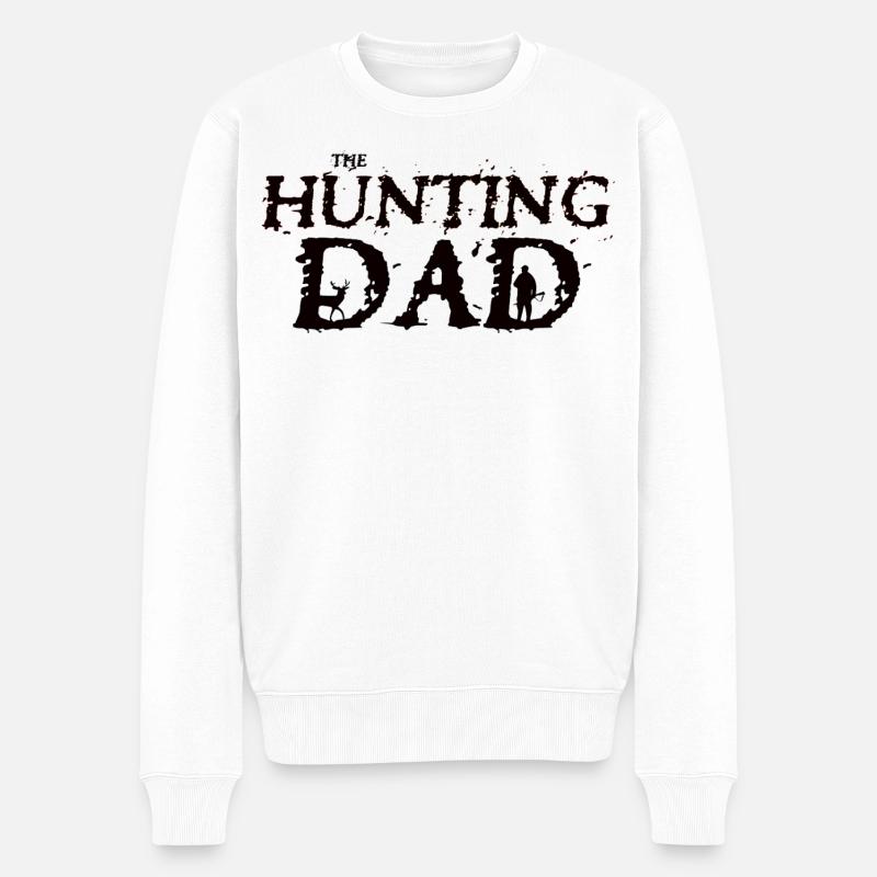 the hunting dad - Männer Premium Bio Pullover - Weiß