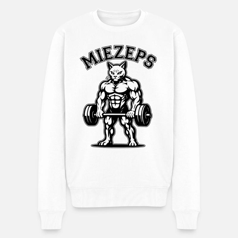 Kitty - Muscles endoloris - Chat - Dire - Pull Premium bio Homme - blanc