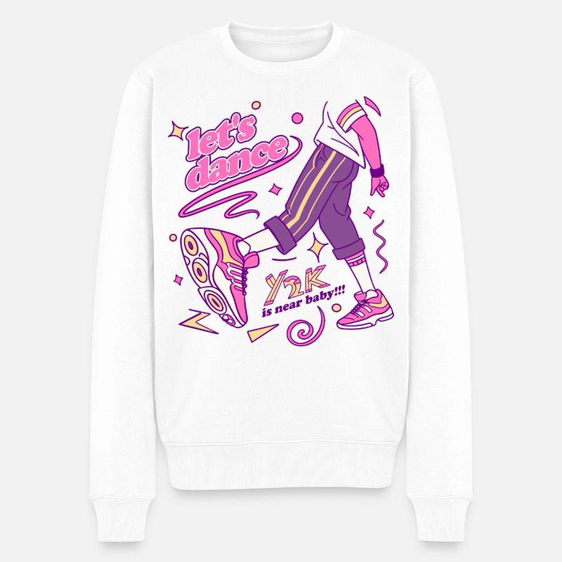 Y2K Dance Vibe Sneaker Art - Pull Premium bio Homme - blanc