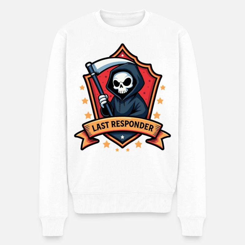 Letzter Responder - Männer Premium Bio Pullover - Weiß