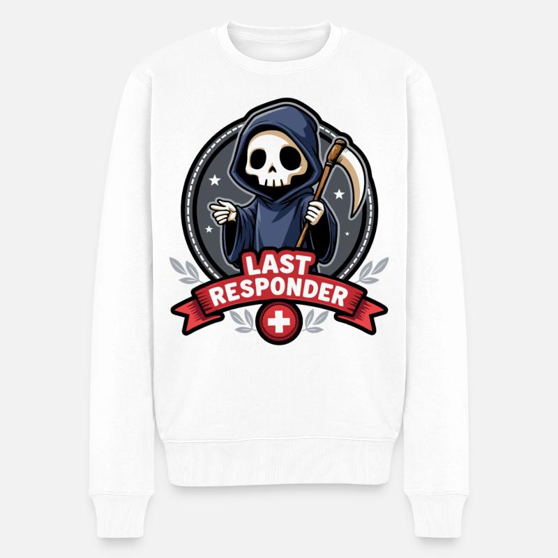 Letzter Responder - Männer Premium Bio Pullover - Weiß