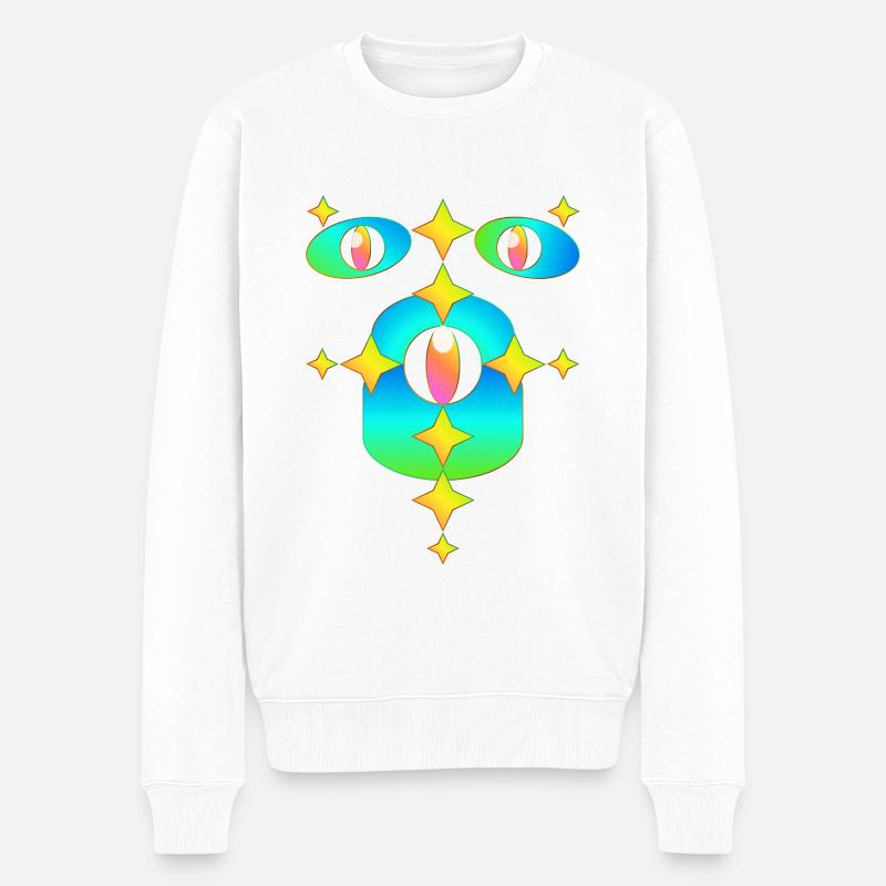 Tausend Sterne - Männer Premium Bio Pullover - Weiß