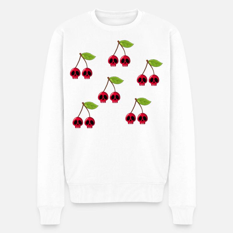 Crânes de cerises - Pull Premium bio Homme - blanc