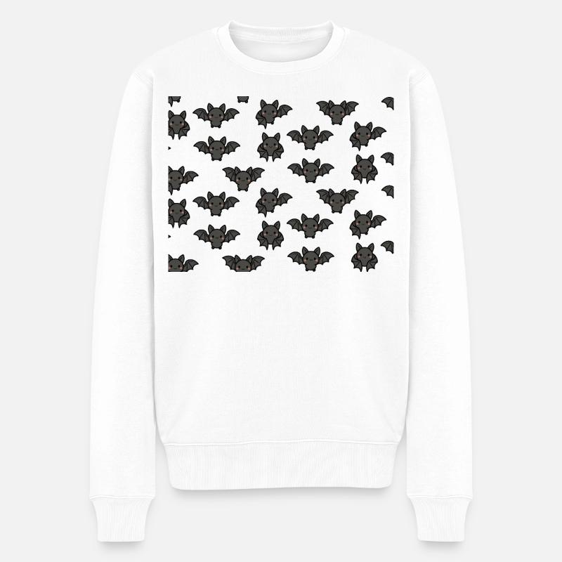 Fledermäuse - Männer Premium Bio Pullover - Weiß
