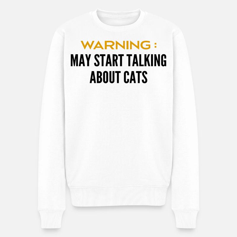 Attention Peut Parler De Chats - Pull Premium bio Homme - blanc