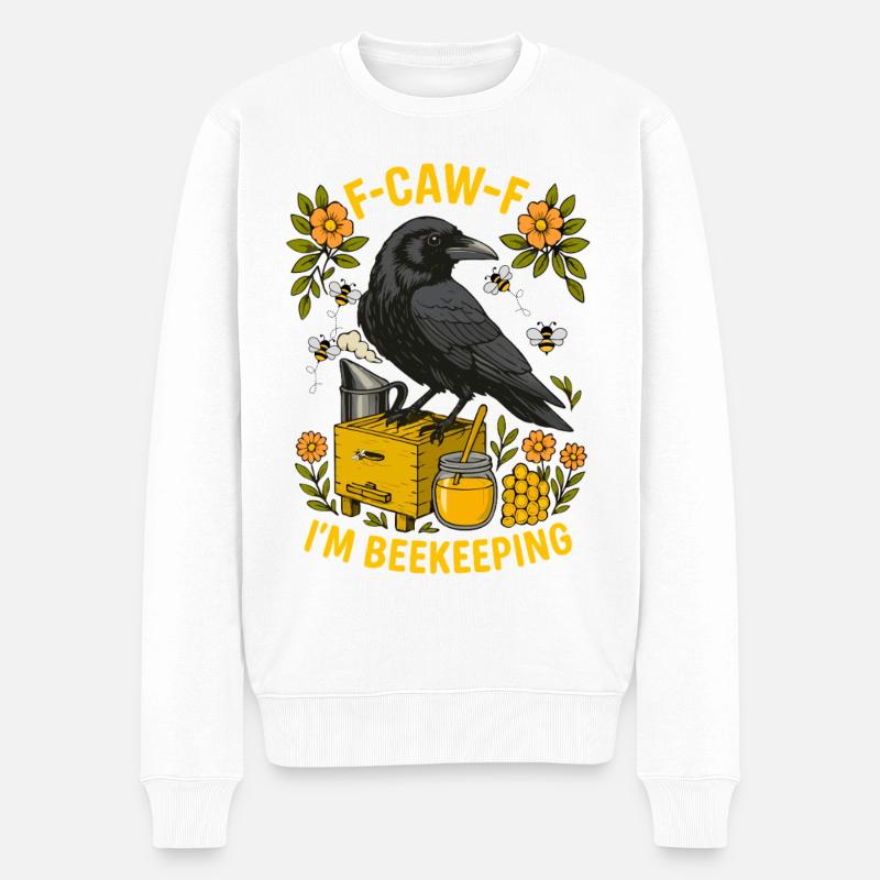 F-Caw-F corbeau drôle - Pull Premium bio Homme - blanc