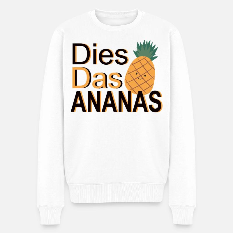 C’est l’ananas – Jeu de mots - Pull Premium bio Homme - blanc