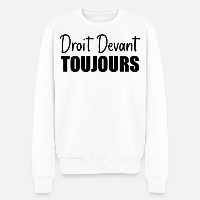 Droit devant, toujours - Pull Premium bio Homme - blanc