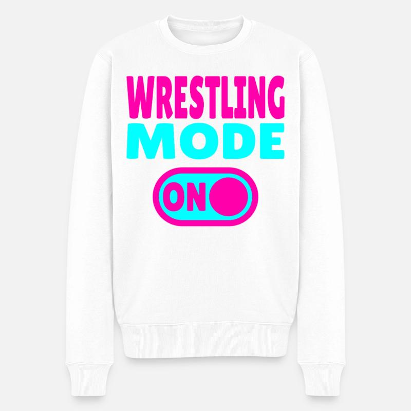 Wrestling Mode ON - Männer Premium Bio Pullover - Weiß