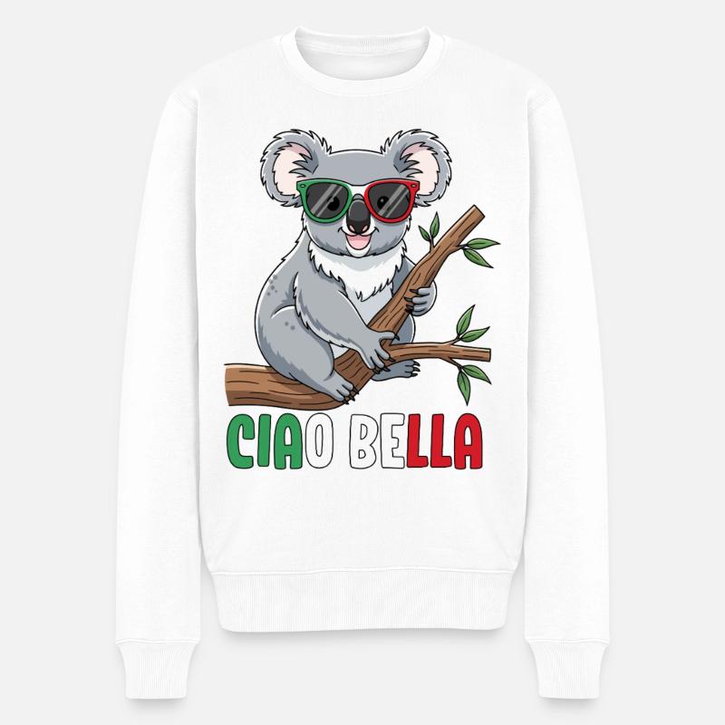 Ciao Bella - Männer Premium Bio Pullover - Weiß