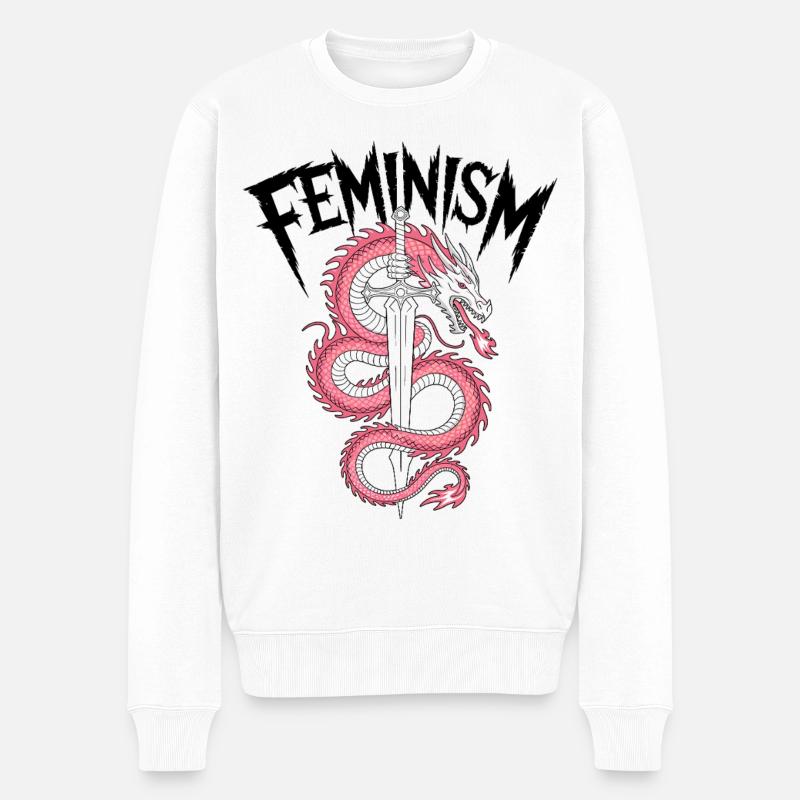 Lame du dragon Feu rose - Pull Premium bio Homme - blanc