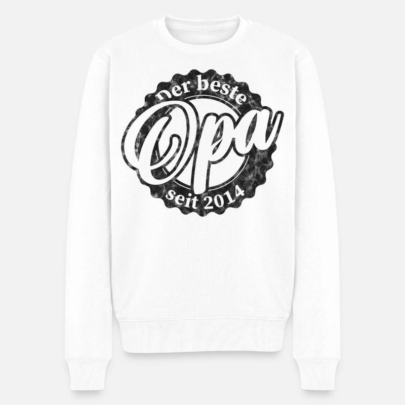 Der Beste Opa seit 2014 - Männer Premium Bio Pullover - Weiß