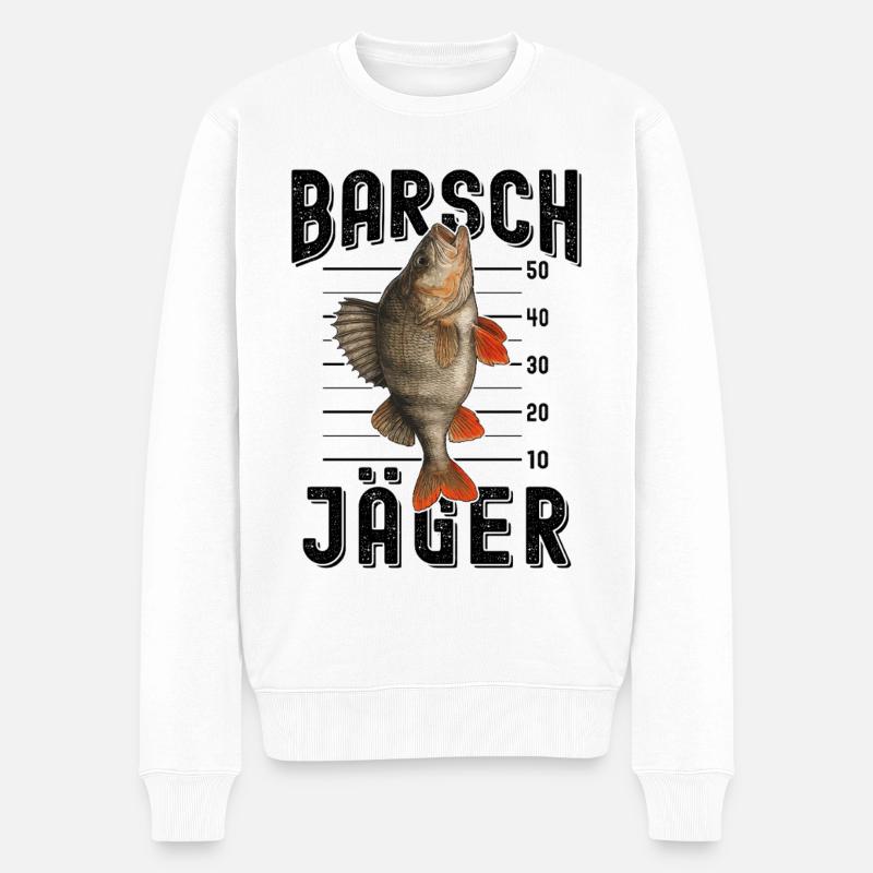 Barsch Jäger Raubfischangeln Barsche angeln - Männer Premium Bio Pullover - Weiß